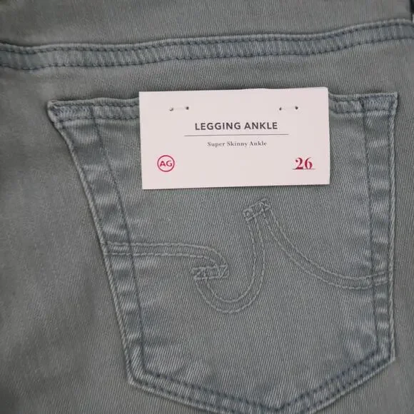NEW AG Adriano Goldschmied Legging Super Skinny Ankle Jeans Green Size 4 26 - Picture 10 of 13